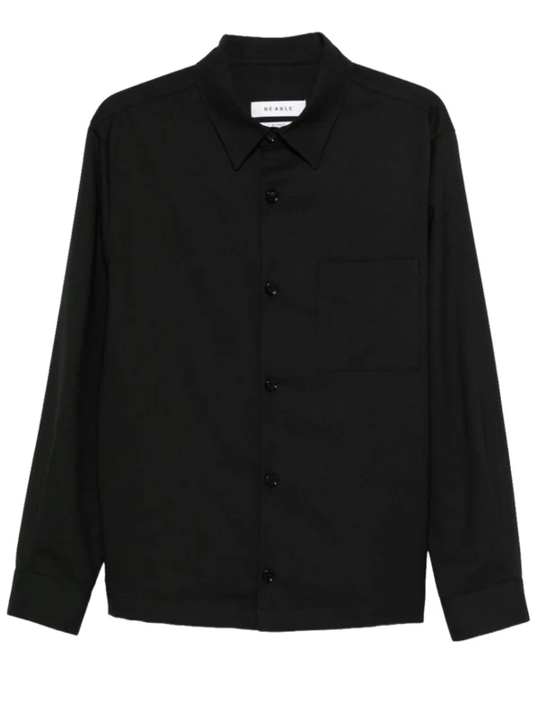 Be Able Black Leroy Virgin Wool-Blend Shirt standard S
