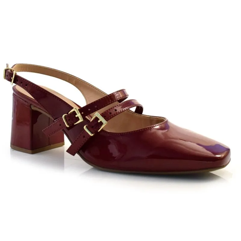 Scarpin Slingback Feminino Cazzualen Bordô 94031 35