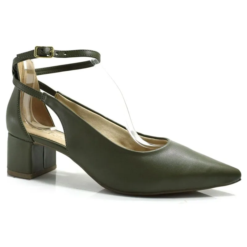Scarpin de Salto Bloco Cazzualen Verde 53090 37