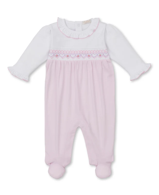 Kissy Kissy Kids New Born Girl's White & Pink Sleepsuit Set Pink & White / 3-6M
