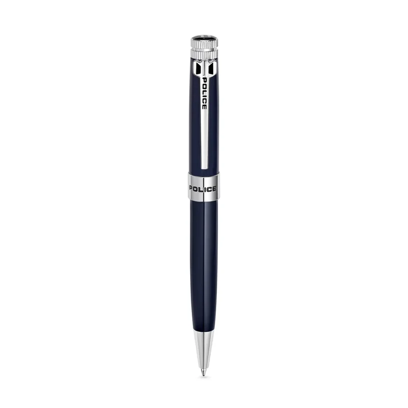 Police Amasis Blue Ballpoint Pen with Silver Trim