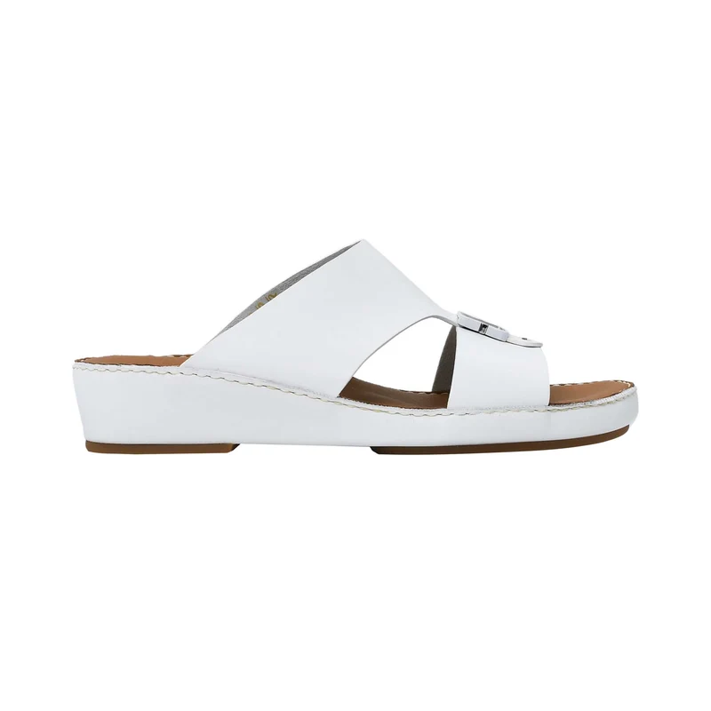 Prestige Men's Classic Leather Sandal 9 / WHITE