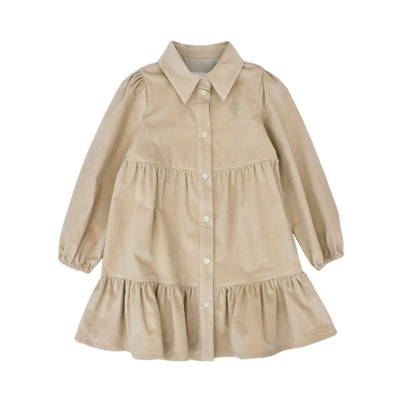 Eleventy Kids Girl's Beige Woven Dress beige / 12