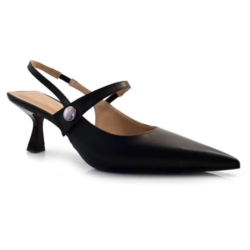 Scarpin Slingback Feminino Cazzualen Preto 1009-8860 39