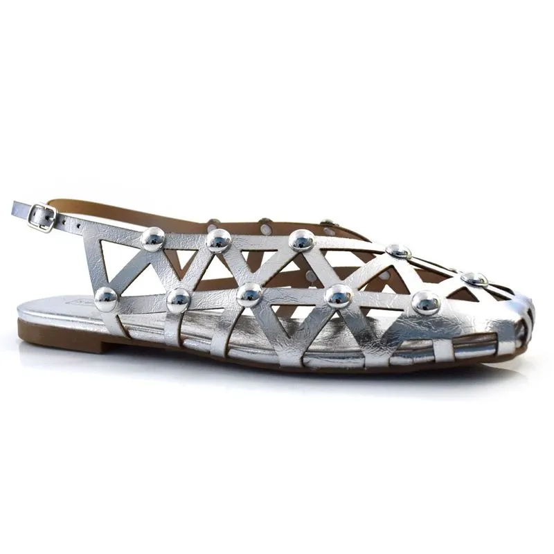 Sapatilha Slingback Feminina Suzzara Prata 3786-10221 38