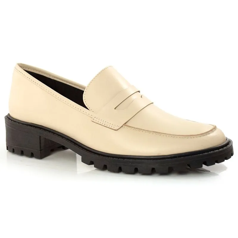 Mocassim Feminino de Couro Suzzara Creme 1810535 39