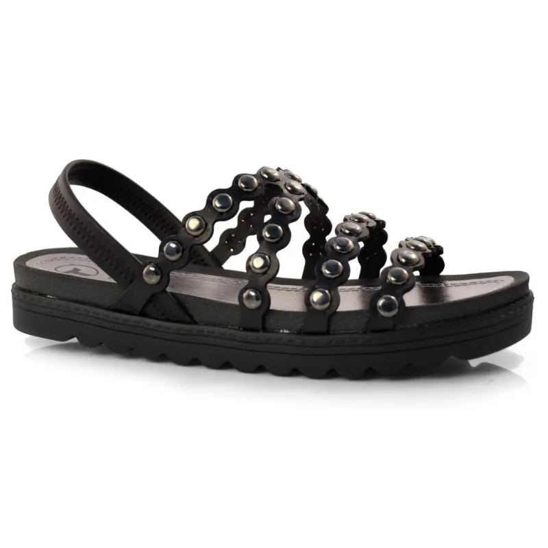 Sandália Flat Feminina Tanara Preto T8133 35