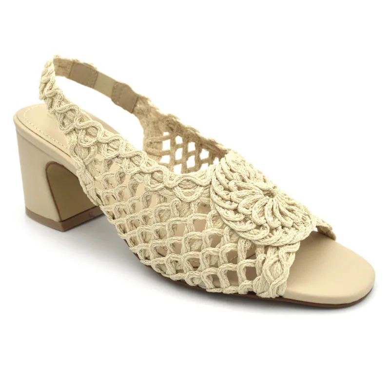Sandália de Salto Bloco Feminina Suzzara Creme 451091 34