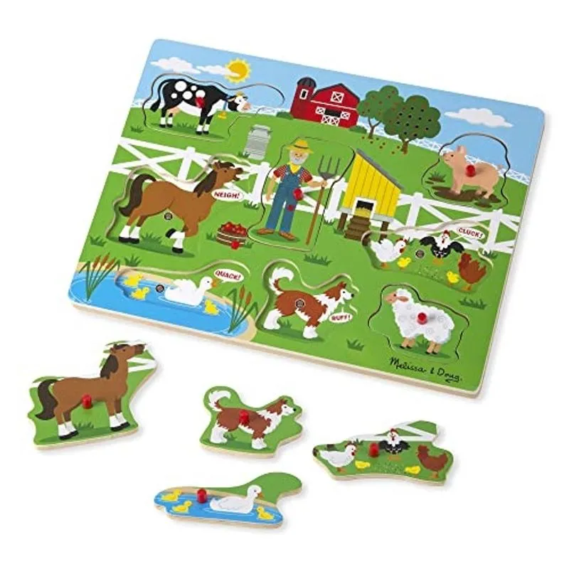 Quebra-cabeça de som da Fazenda Melissa & Doug Old MacDonald's