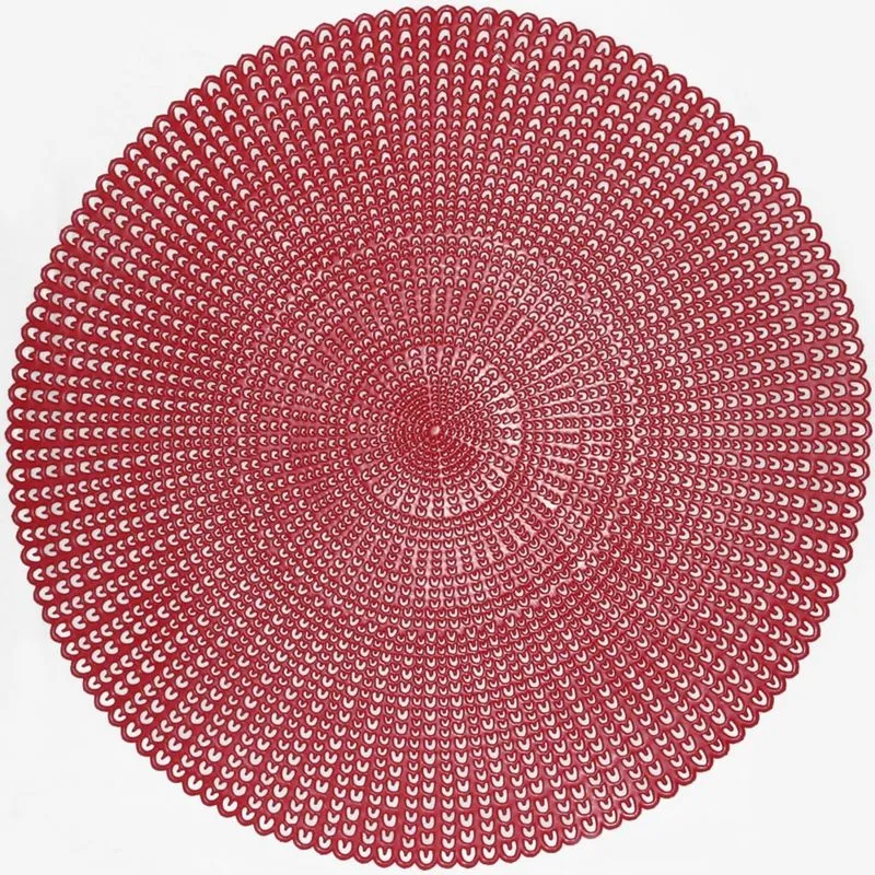 Lugar Americano Avulso Redondo Emborrachado Vermelho 41cm