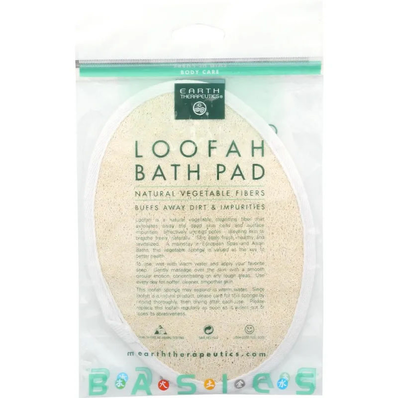 Almofada De Banho Loofah Earth Therapeutics Oval Com Alça Elástica