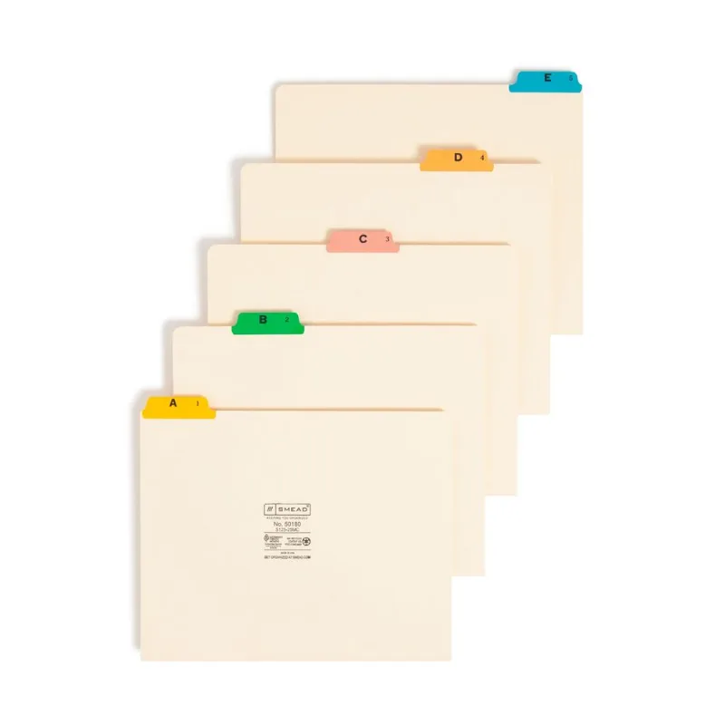 Guias De Arquivo: Smead Top Tab, 1/5-cut, Tamanho Carta, 25 Unidades