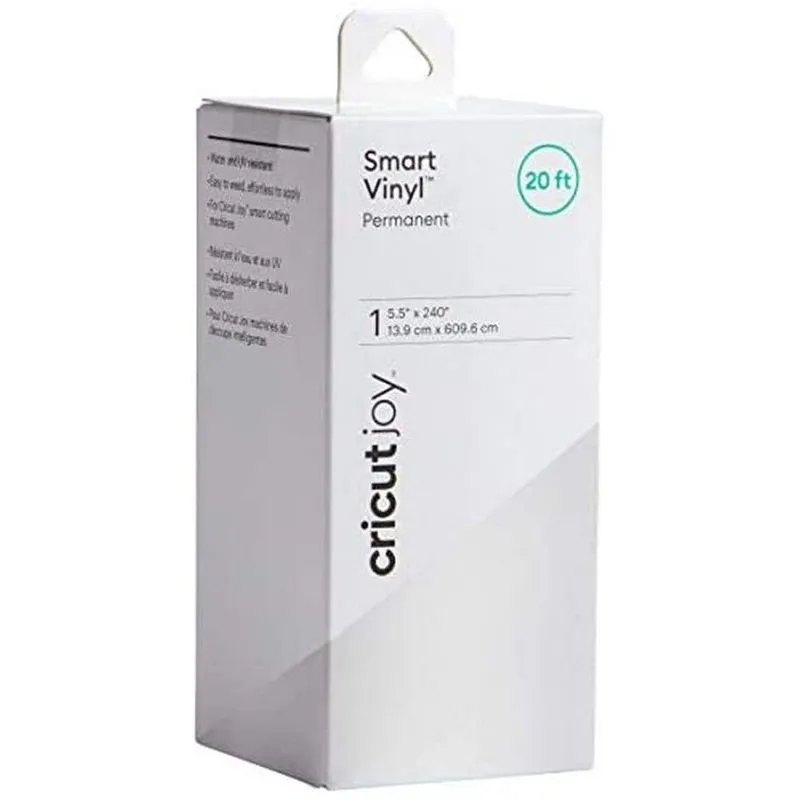 Rolo De Vinil Cricut Joy Smart Permanent White Com Acabamento Brilhante De 6,6 M