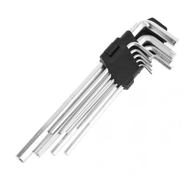 Chave Allen 9 Peças Em Aço Vanádio Longa De 1,5mm A 10mm