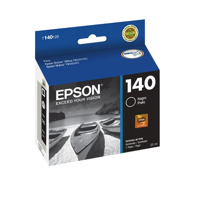 Cartucho de Tinta Epson T140120 T1401 T140 Preto T42WD TX560WD TX620FWD Original 25 ml