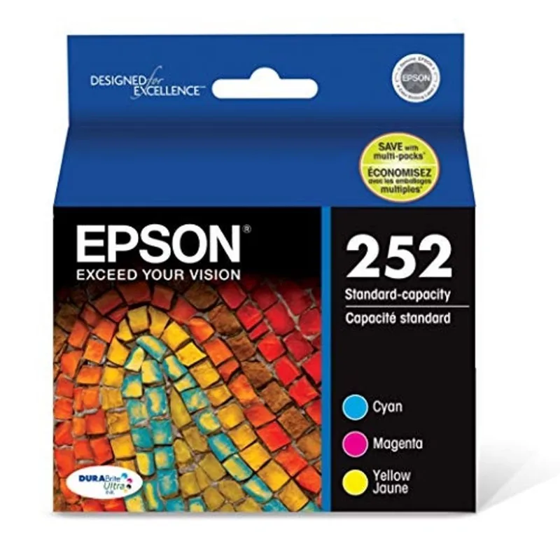 Epson T252 DURABrite Ultra Ink Standard Capacity Color Combo Pack (T252520-S) para impressoras Epson WorkForce selecionadas