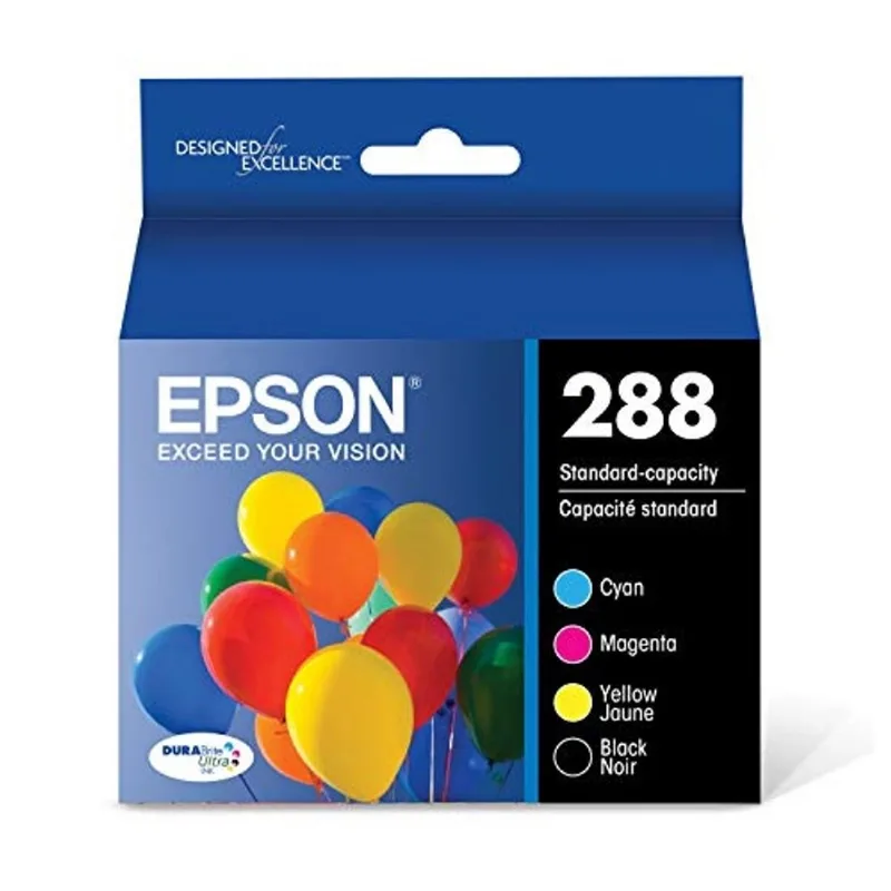 Epson T288 DURABrite Ultra -Ink Standard Capacity Black & Color -Cartridge Combo Pack (T288120-BCS) para Epson Expression Printers, Preto e Color Combo Pack seleccionados