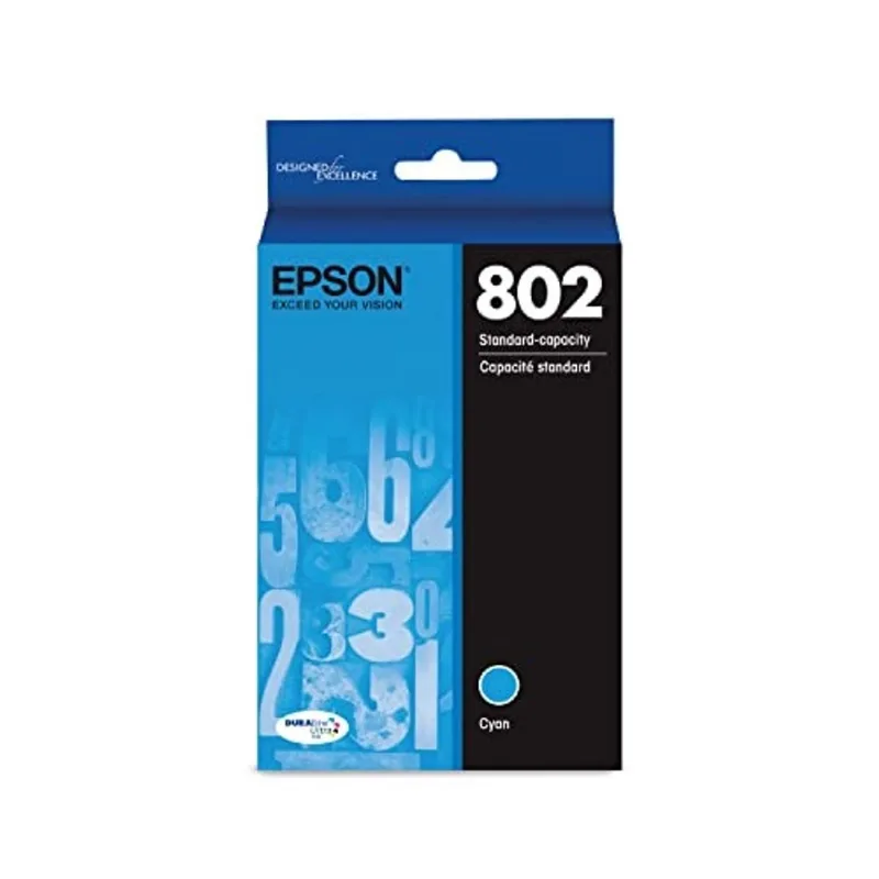 Epson T802 DURABrite Ultra -Ink Standard Capacity Cyan -Cartridge (T802220-S) para impressoras Epson WorkForce Pro seleccionadas
