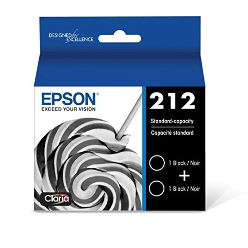 Epson T212 Claria -Ink Standard Capacity Preto Dual -Cartridge Pack (T212120-D2) para Impressoras Epson Expression e Workforce selecionadas