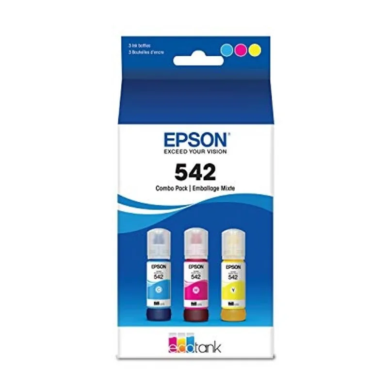 Epson T542 EcoTank Ink Ultra-high Capacity Bottle Color Combo Pack (T542520-S) para impressoras Epson EcoTank seleccionadas
