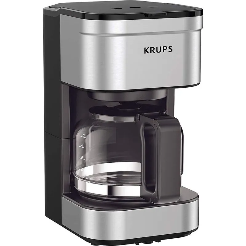 Krups simplesmente brew compact filter drip coffee maker, 5-cup, silver