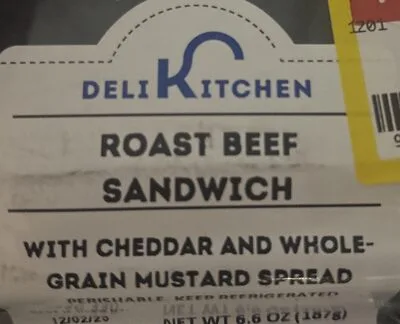 Roast Beef Sandwich with Cheddar and Whole Grain Mustard