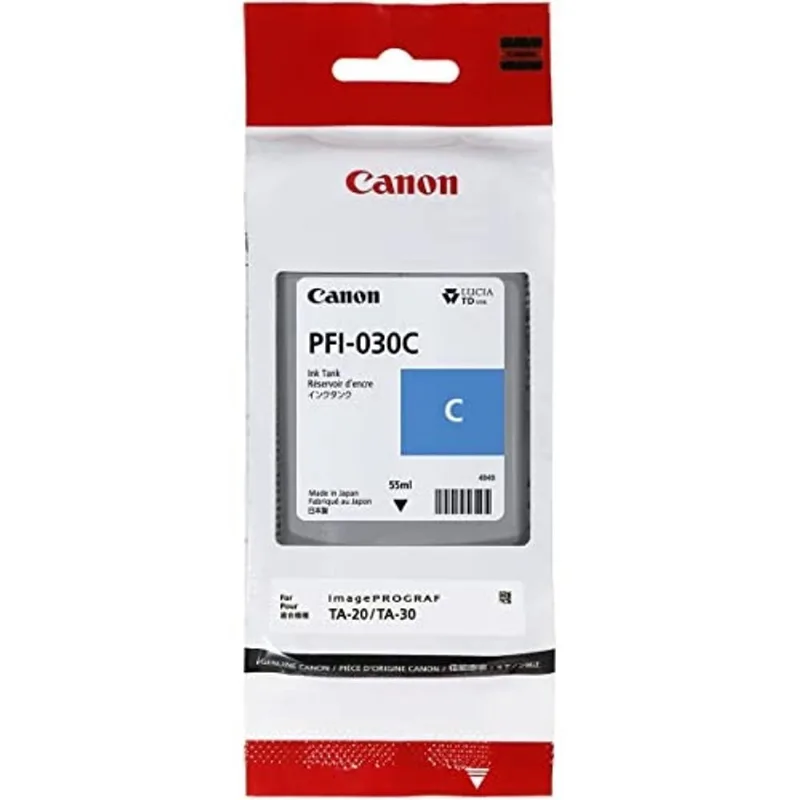 Tinta ciano 55m (PFI-030C) para Canon imagePROGRAF TA-20 e TA-30