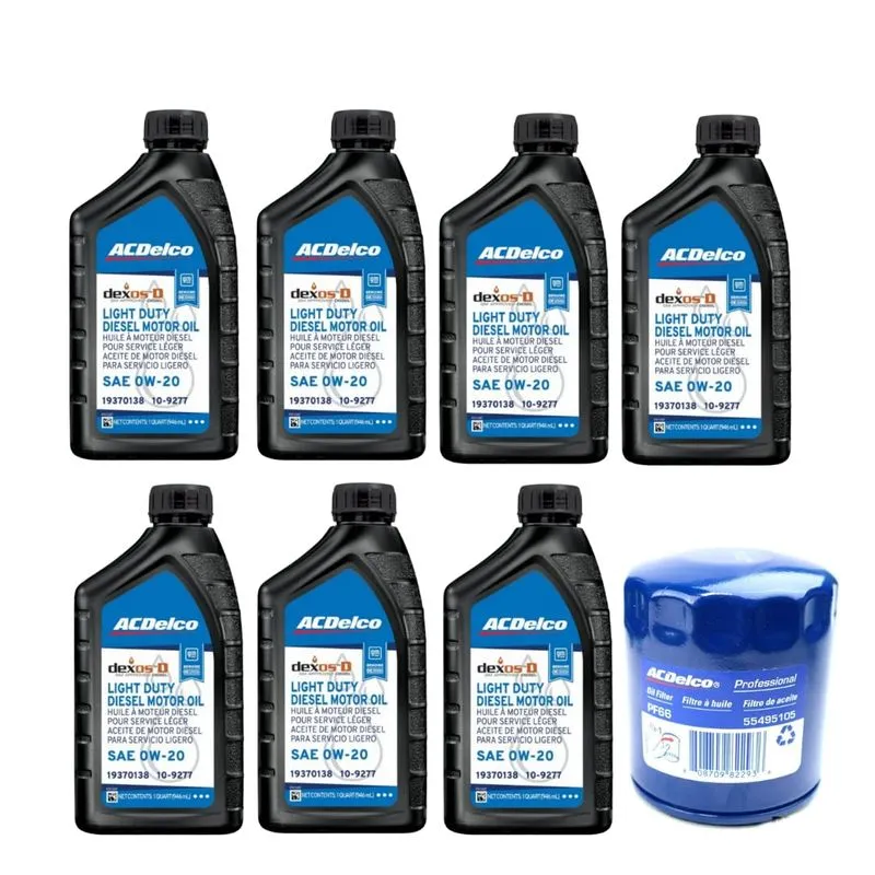 Kit De Troca De Óleo Acdelco Dexosd 0w-20 Para Diesel Leve