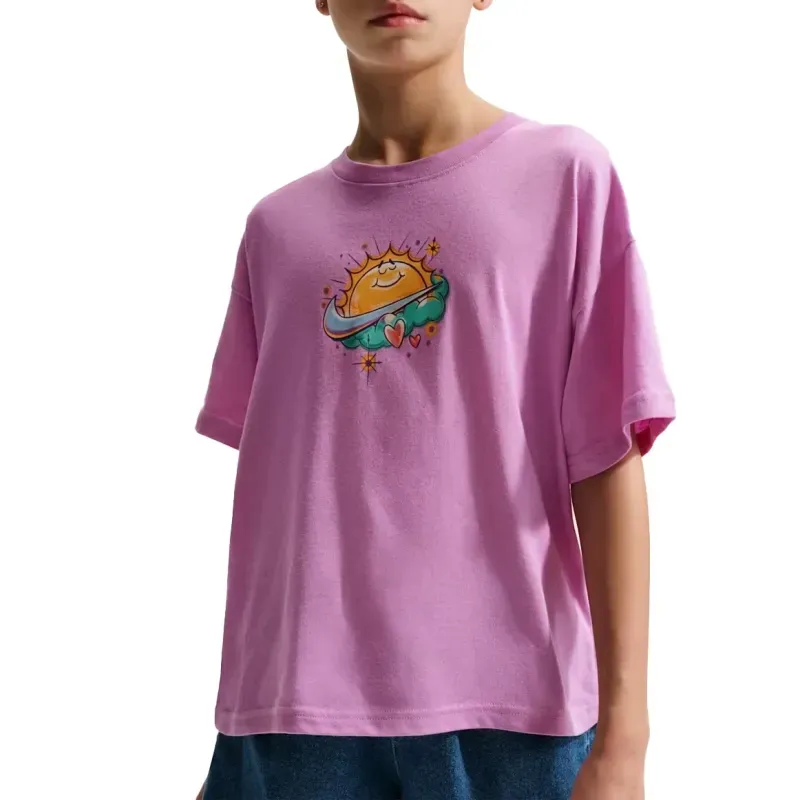 Camiseta Nike Rosa Sportswear Infantil G