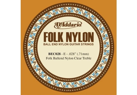 BEC028 Folk Nylon Guitar Clear Nylon Ball End 28