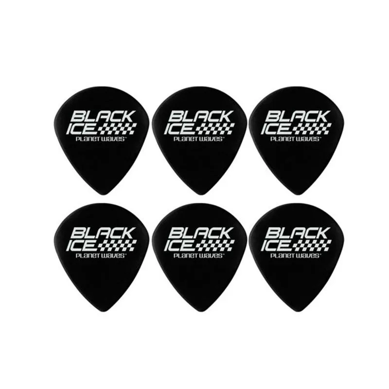 Kit C/ 6 Palhetas Planet Waves Black ICE MED3DBK4 Medium 0.80 mm - PL0017