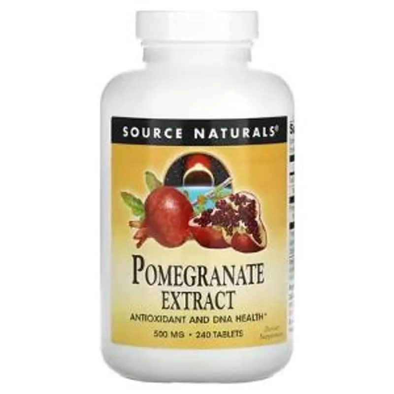 Romã Pomegranate Extrato 500 mg, 240 Comprimidos Source Naturals Importado
