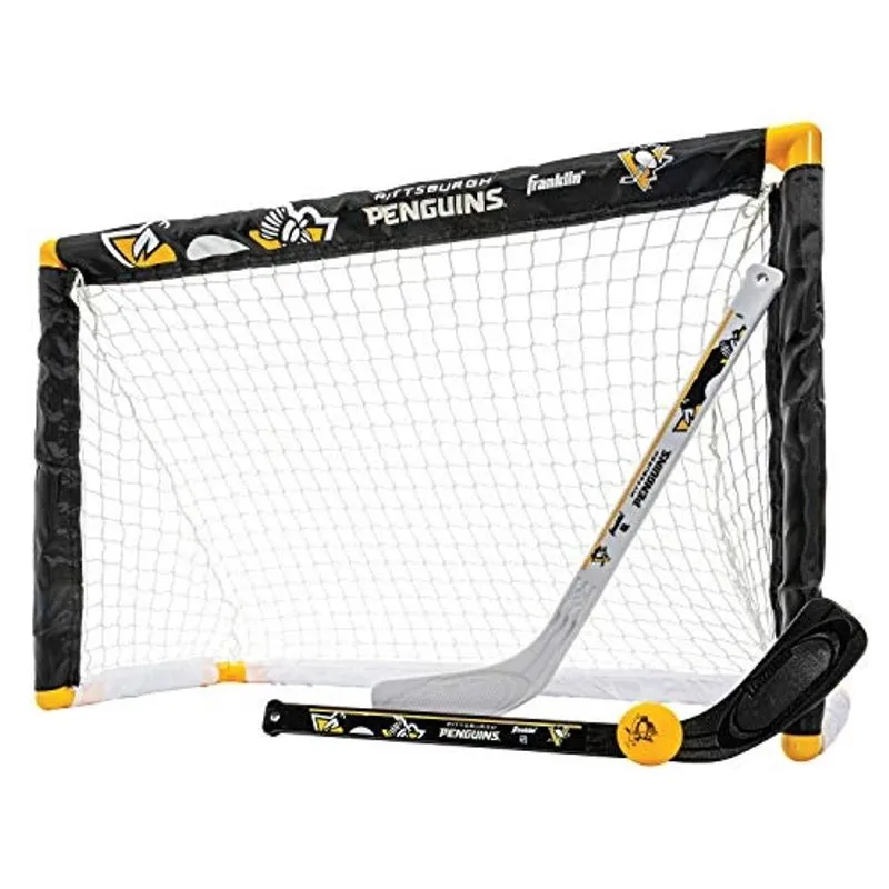 Franklin Sports adolescente unissex Franklin Sports Pittsburgh Penguins Mini Hockey Set Knee Hockey Goal Ball 2 Hockey Stick Combo, Pittsburgh Penguins, 28 x 20 12 eua