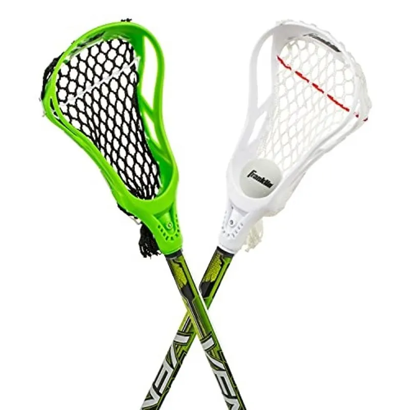 Franklin Sports 32in Youth Practice Lacrosse Stick and Ball - Learn to Play and Teach Fundamentals - Perfect for Beginners - 2 Practice Lacrosse Sticks and 1 Practice Lacrosse Ball Included