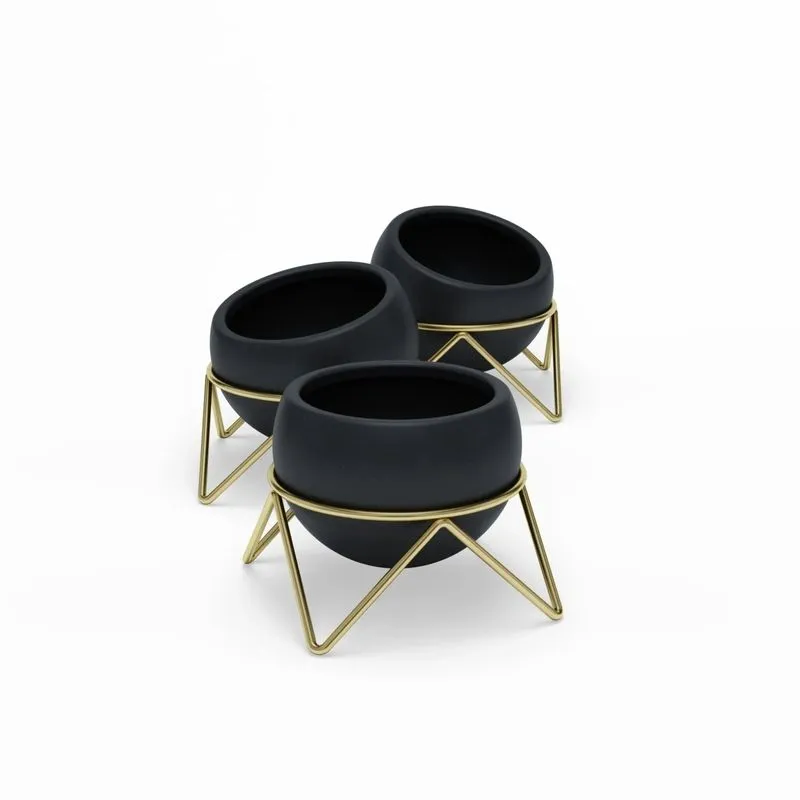 Vaso Potsy 3 Peças Preto Umbra