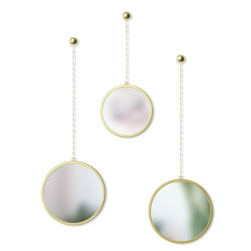 Espelho com Moldura em Metal 27 x 10 com Corrente 38 cm Dourado Umbra