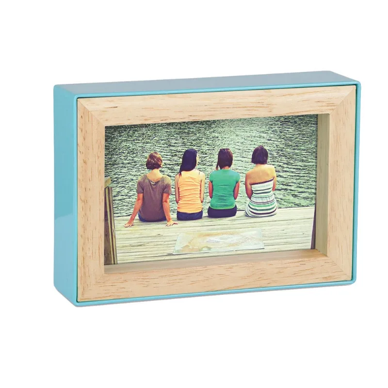 Porta Retrato Fotoblock 10X15 cm Azul Umbra