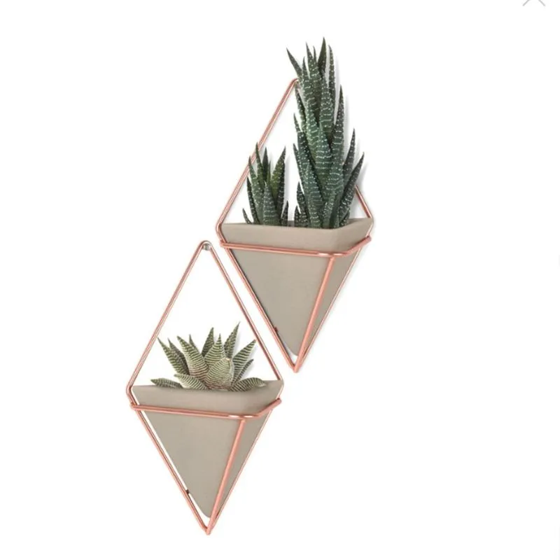 Vaso Parede Trigg Conjunto com 2 Peças Cobre Umbra