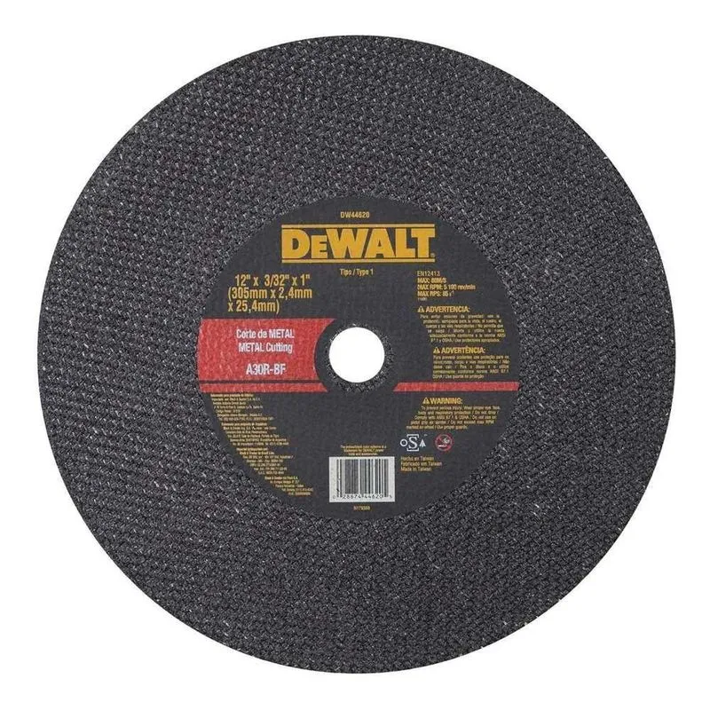 Disco De Corte Tipo 41 Dw44620 Alta Concentração De Grão G 30 305mm 2,4mm Dewalt