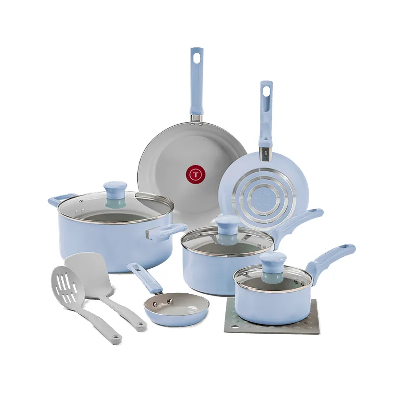 Jogo de Panelas Tefal Refresh Ceramic Azul Ártico 6 Peças + 3 Acessórios