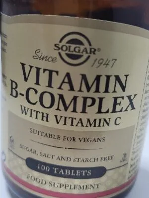 Vitamine B Complex Avec Vitamine C - 100 Tablettes - Solgar