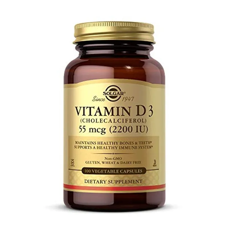 Solgar Vitamina D3 (cholecalciferol) 55 Mcg (2200 Ui) Cápsulas Vegetais - 100 Conde