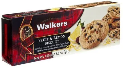 FRUIT & LEMON BISCUITS 150G - WALKERS - 150g