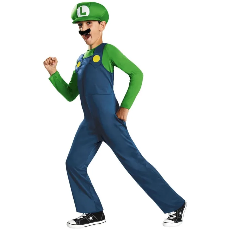 Nintendo Super Mario Brothers Luigi Classic Boys Costume, Medium/7-8