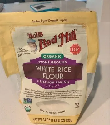 Organic stone, ground white rice, flour