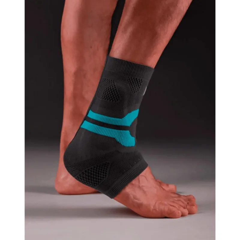 Tornozeleira de Compressão PRO N1 Sport Cinza com Azul Turquesa M