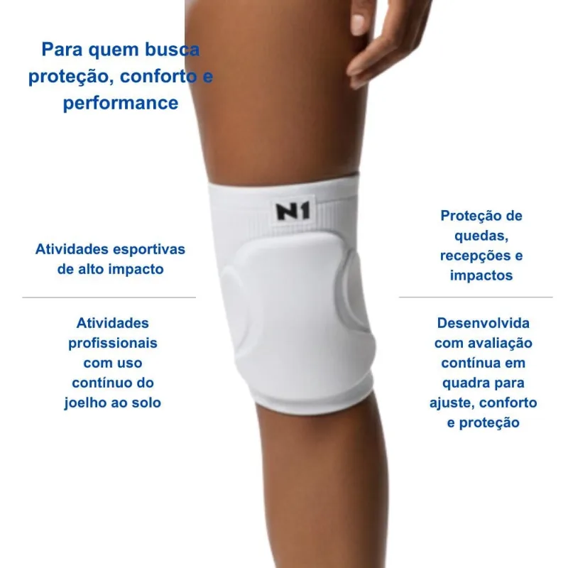 Joelheira Flyer Ii Branco M Knit 3D Sem Costura Eva 12Mm