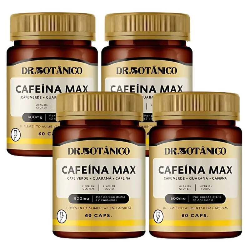 Kit 4 un cafeina max 800MG 60 capsulas dr botanico