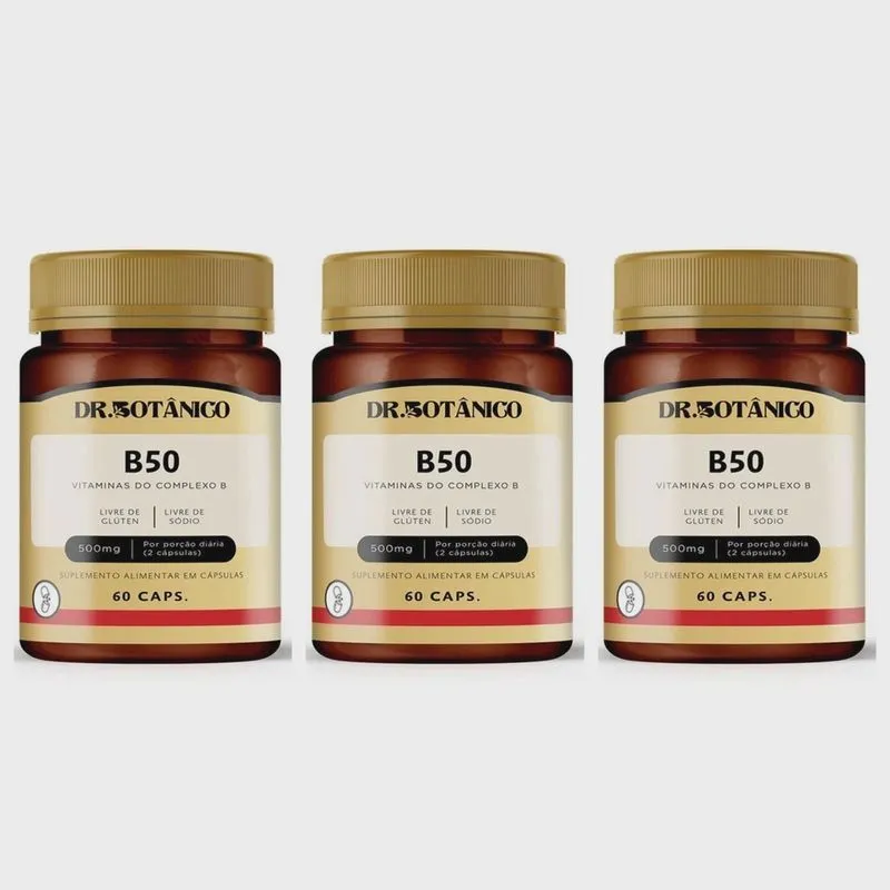 Kit 3 Un - B50 Vitaminas Do Complexo B 500Mg Dr Botanico