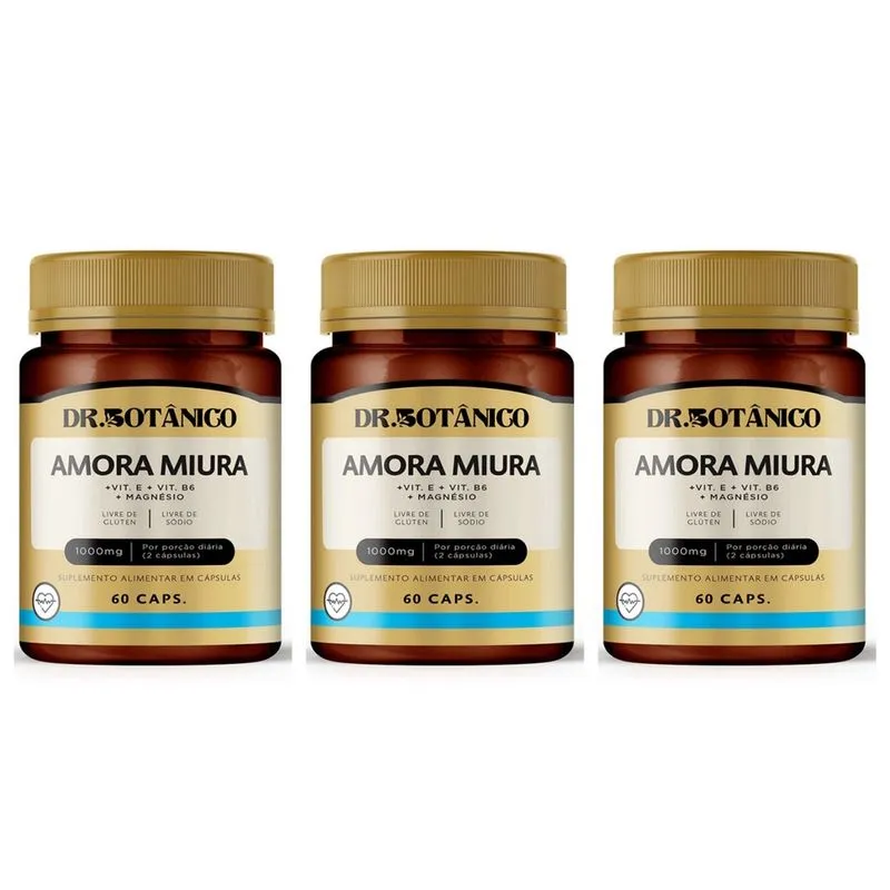 Kit 3 un - amora miura + vitaminas 1000MG 60 cps dr botanico